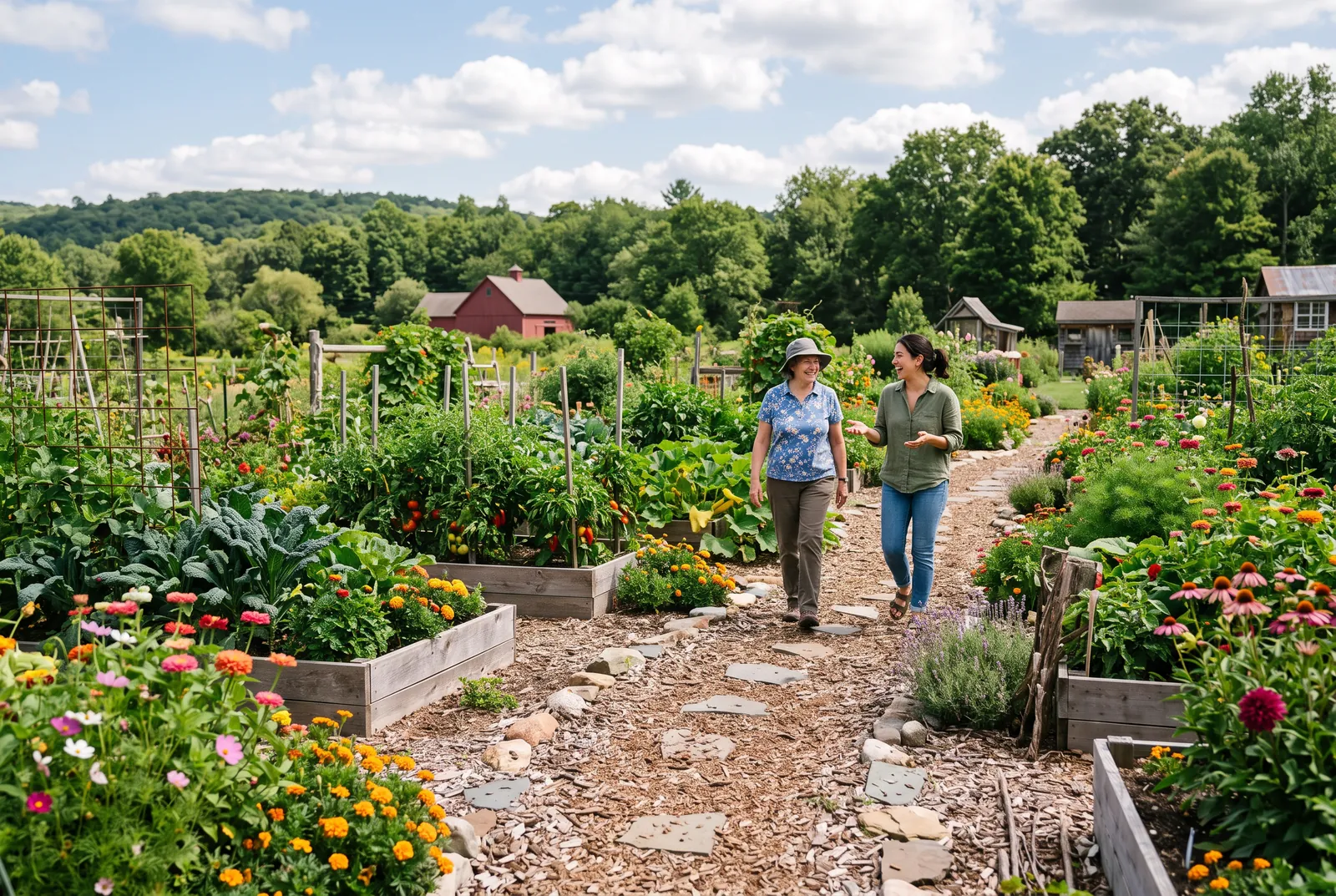 Green Gathering Space — A path winding through the garden