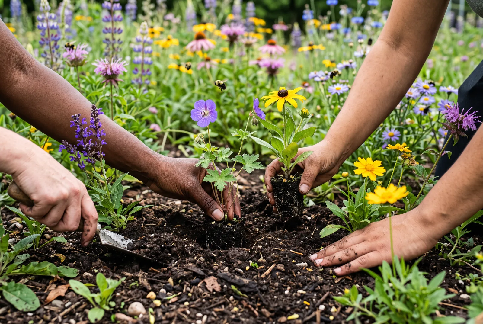 Green Gathering Space — Native pollinator planting