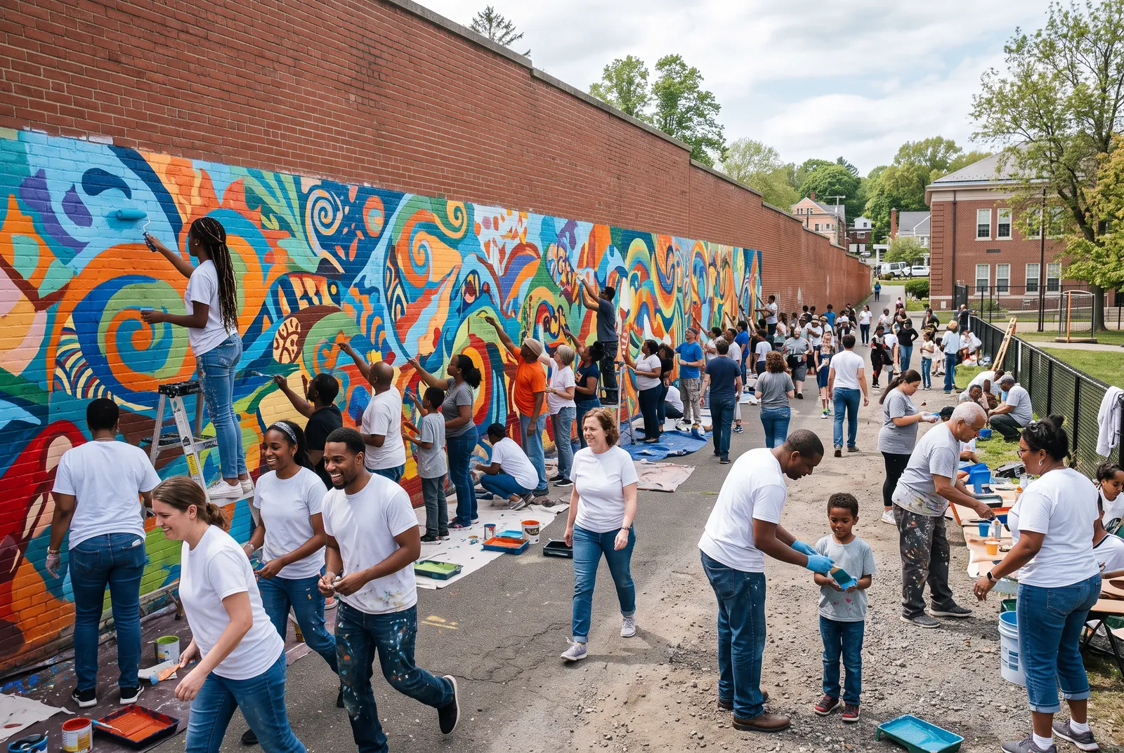 A shared wall becomes a canvas for community.
